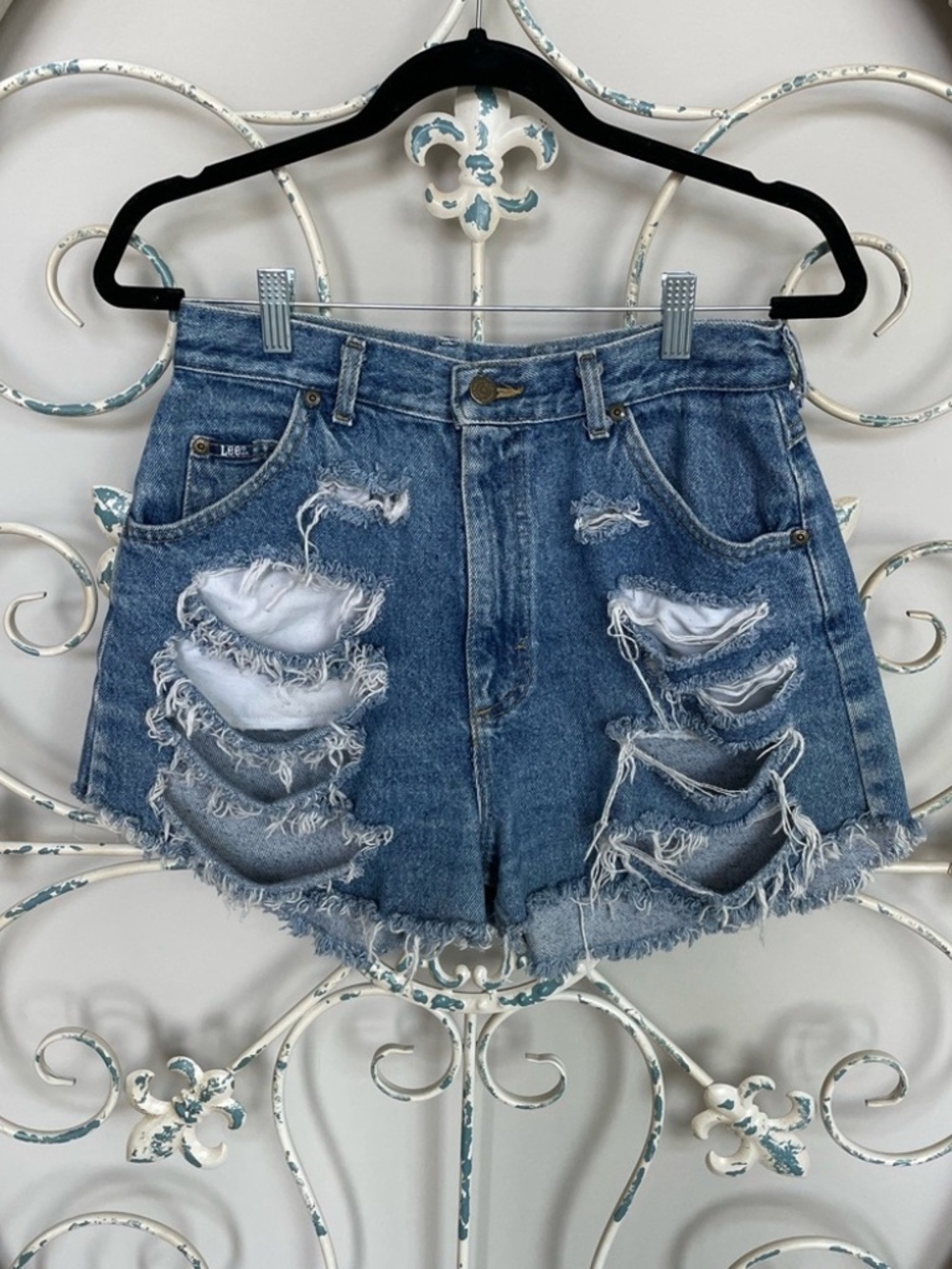 Lee Distressed Denim Cutoff Shorts - Blue